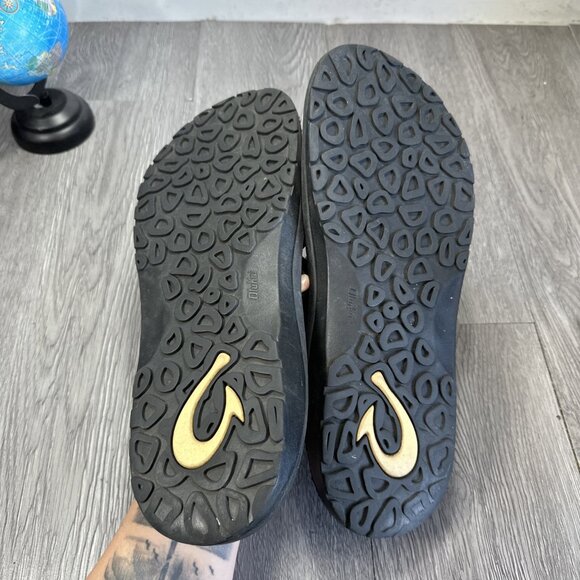 Olukai Ohana Flip Flops Thong Sandals Men 13M Shoe Black Leather Outdoor Comfort main image 7
